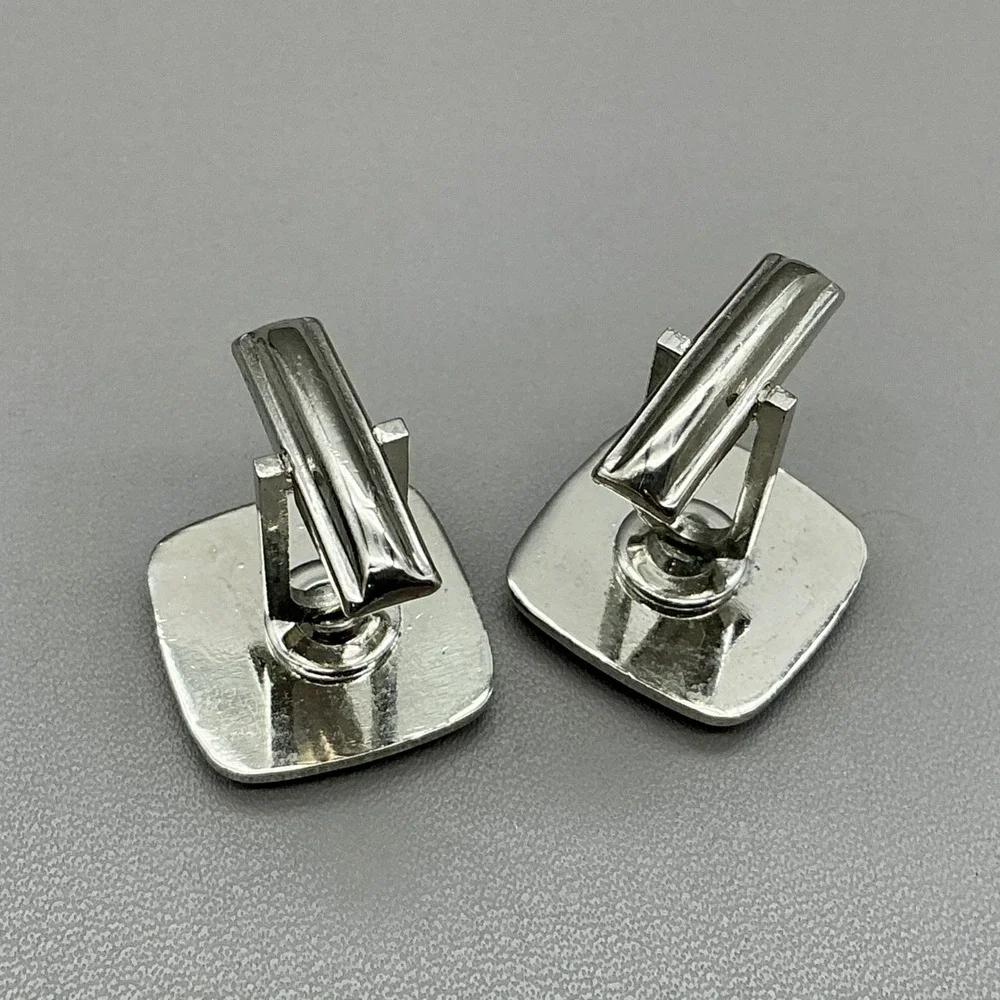 Vintage USAF Air Force Cufflinks Silver Tone Military Crest Men's Formal Dress